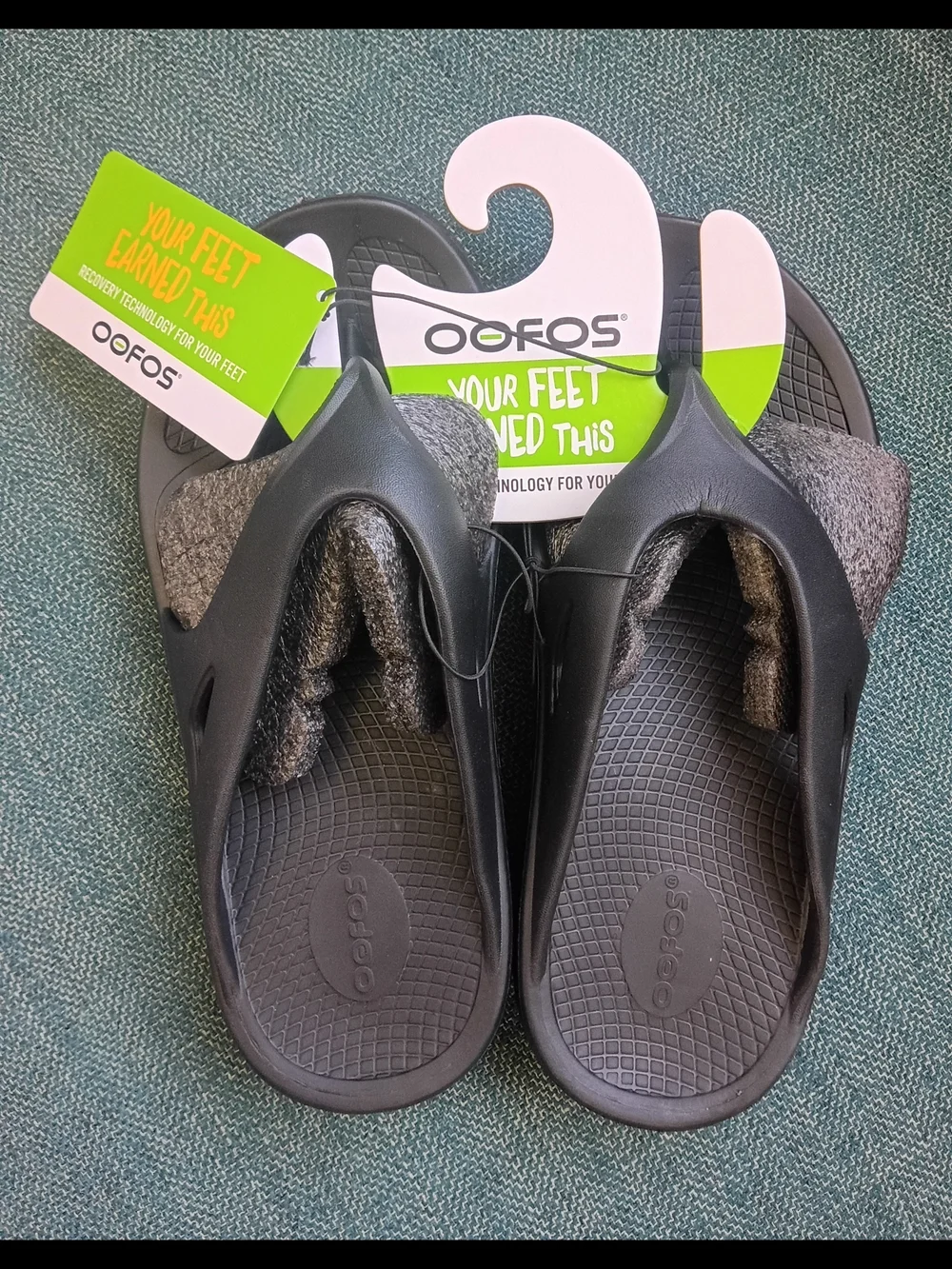 OOFOS OOahh Recovery Slide Sandals Black Unisex M5/W7 EU 38 New with Tags
